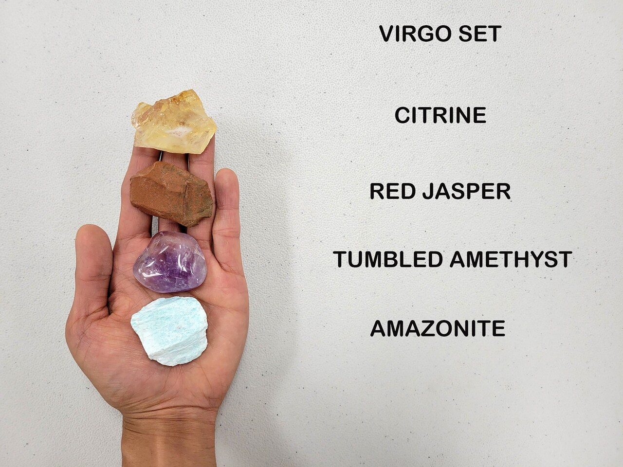 Crystals For Virgo Zodiac Sign, Citrine Red Jasper Amethyst Amazonite